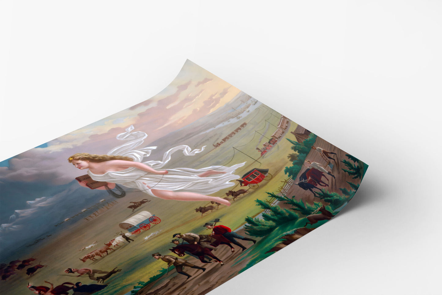 American Progress John Gast 1872 Manifest Destiny West Expansion Painting Art Print