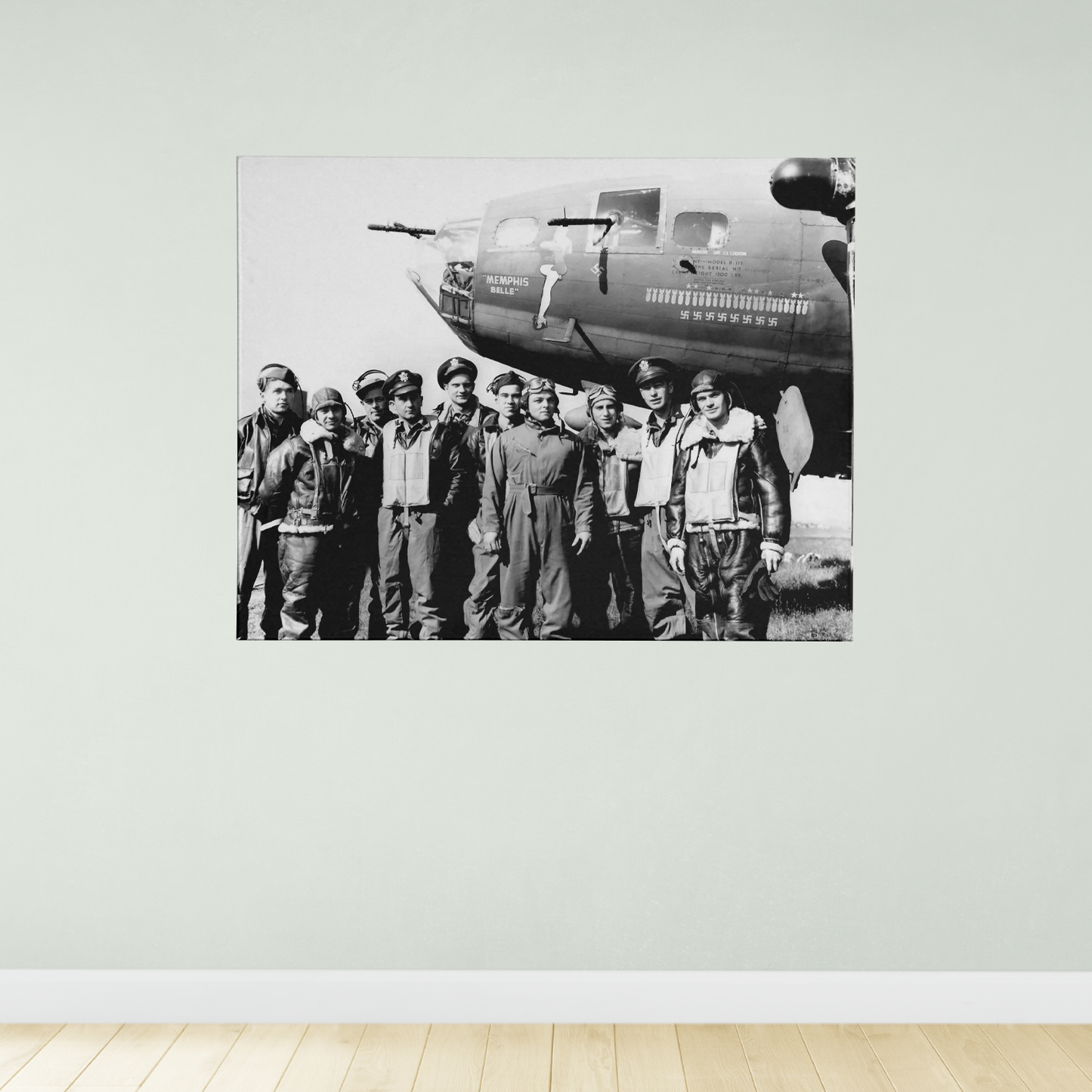 Memphis Belle Crew B-17 Flying Fortress Nose Art Bomber Photo Poster Art Print