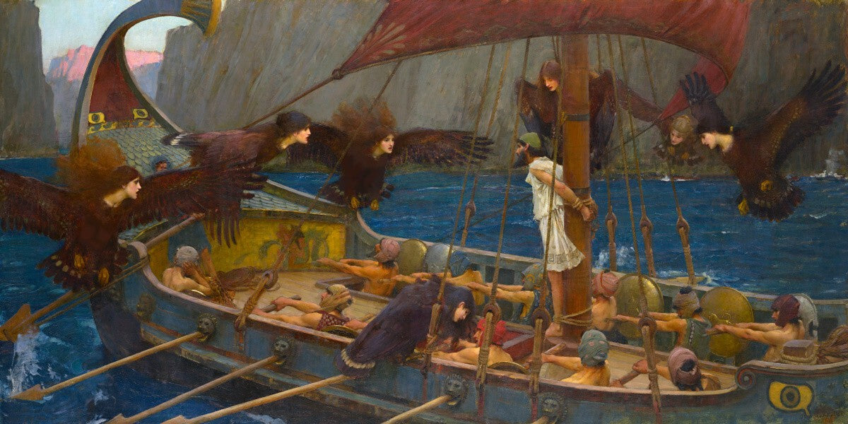 Ulysses and the Sirens Waterhouse Boat Sailor 1891 Painting Poster Art Print