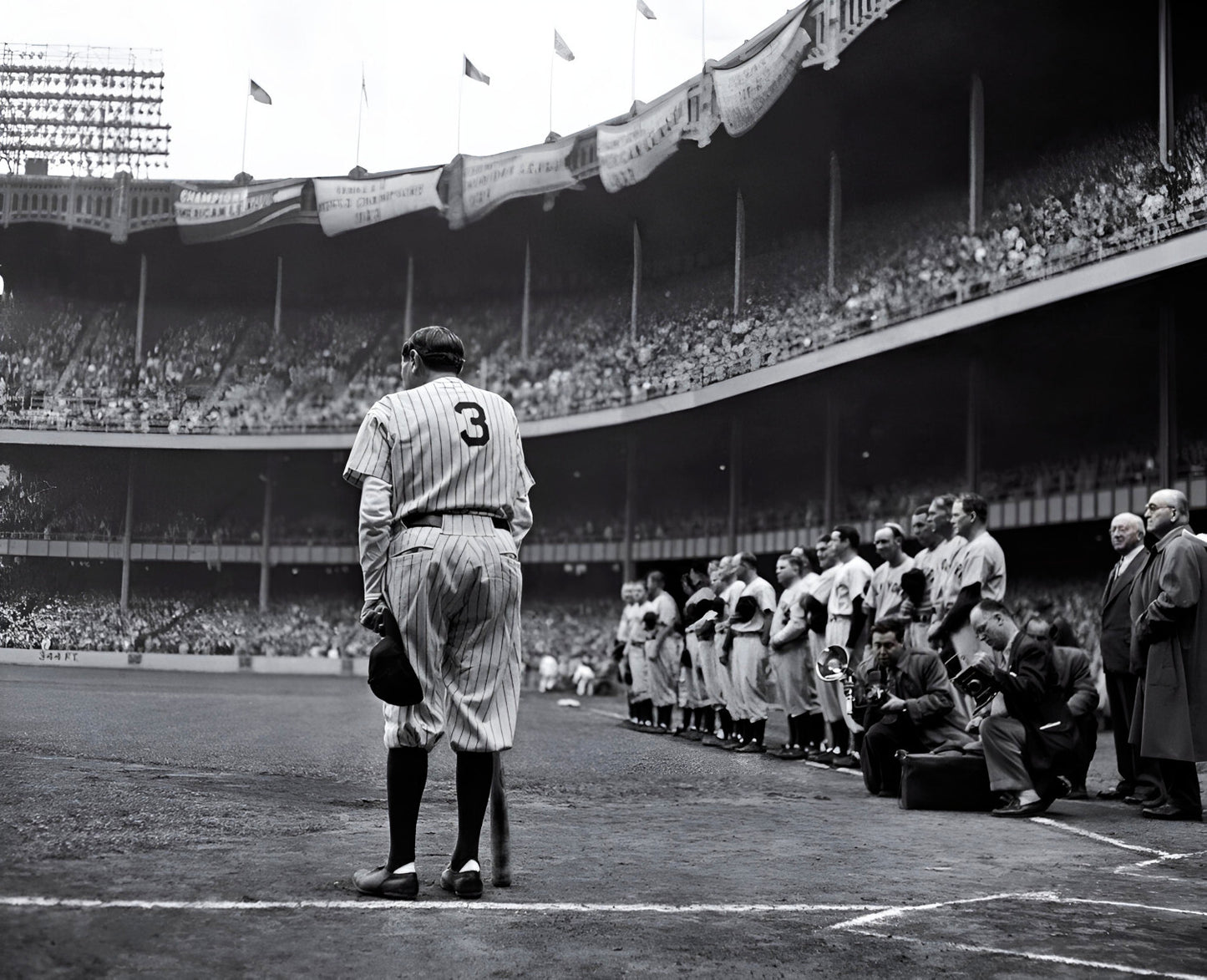 Babe Ruth Bows Out Retirement Stadium Photograph Photo Poster Art Print