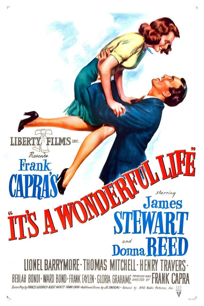 It's a Wonderful Life Jimmy Stewart Donna Reed 1946 Movie Poster Film Art Print