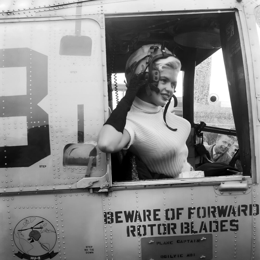 Jayne Mansfield Leaves for Rotterdam by Helicopter Actress Photo Poster Art Print