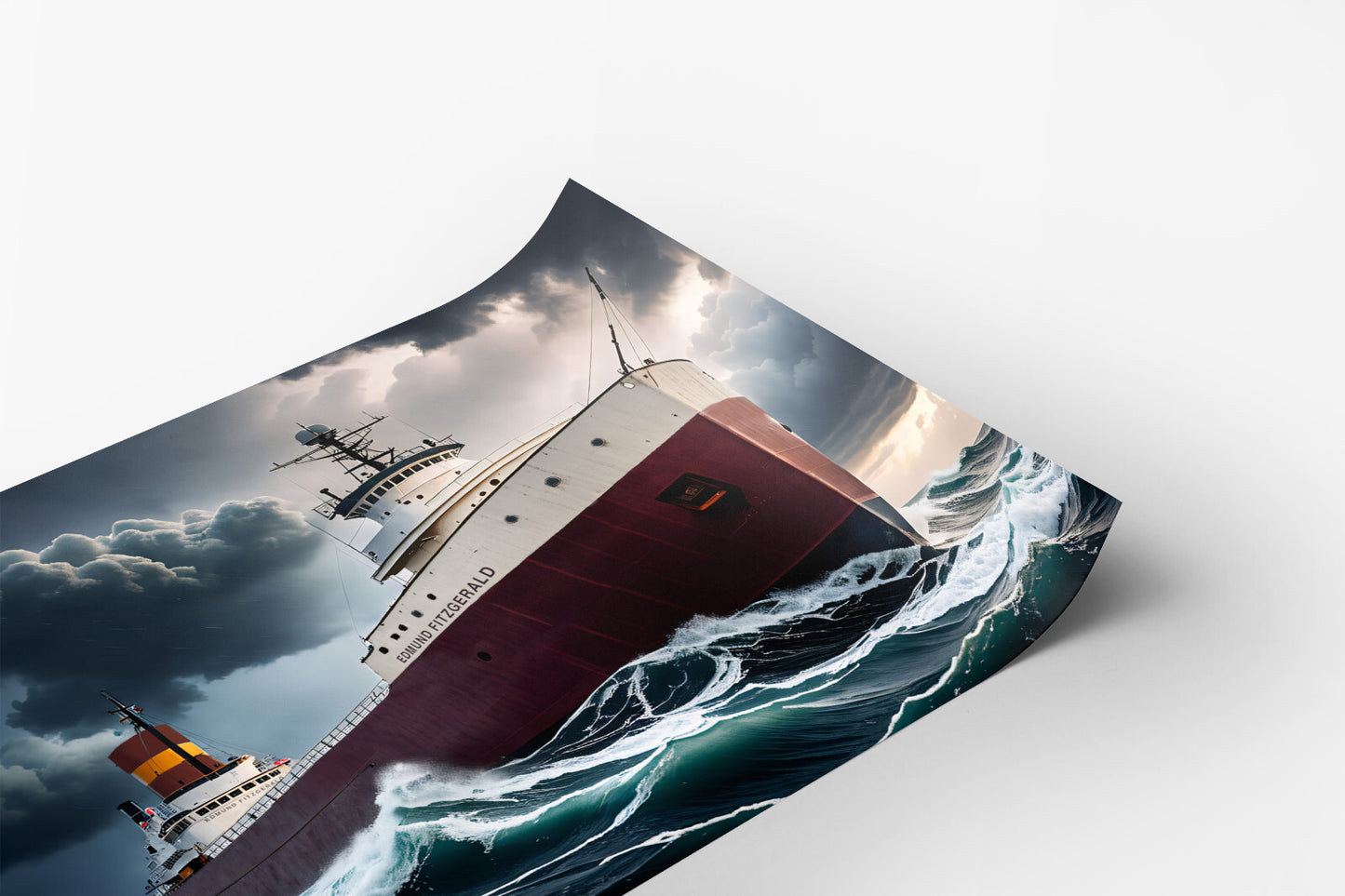 SS Edmund Fitzgerald Disaster History Historical Reconstruction Poster Art Print 18 x 24 in