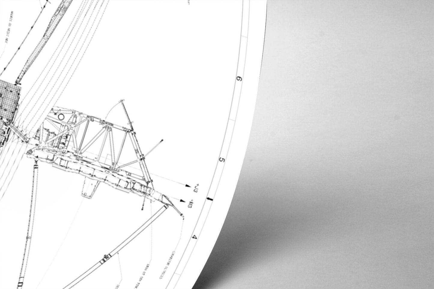 A technical drawing or diagram of a structure, with various lines and measurements indicating the dimensions and specifications of the object.