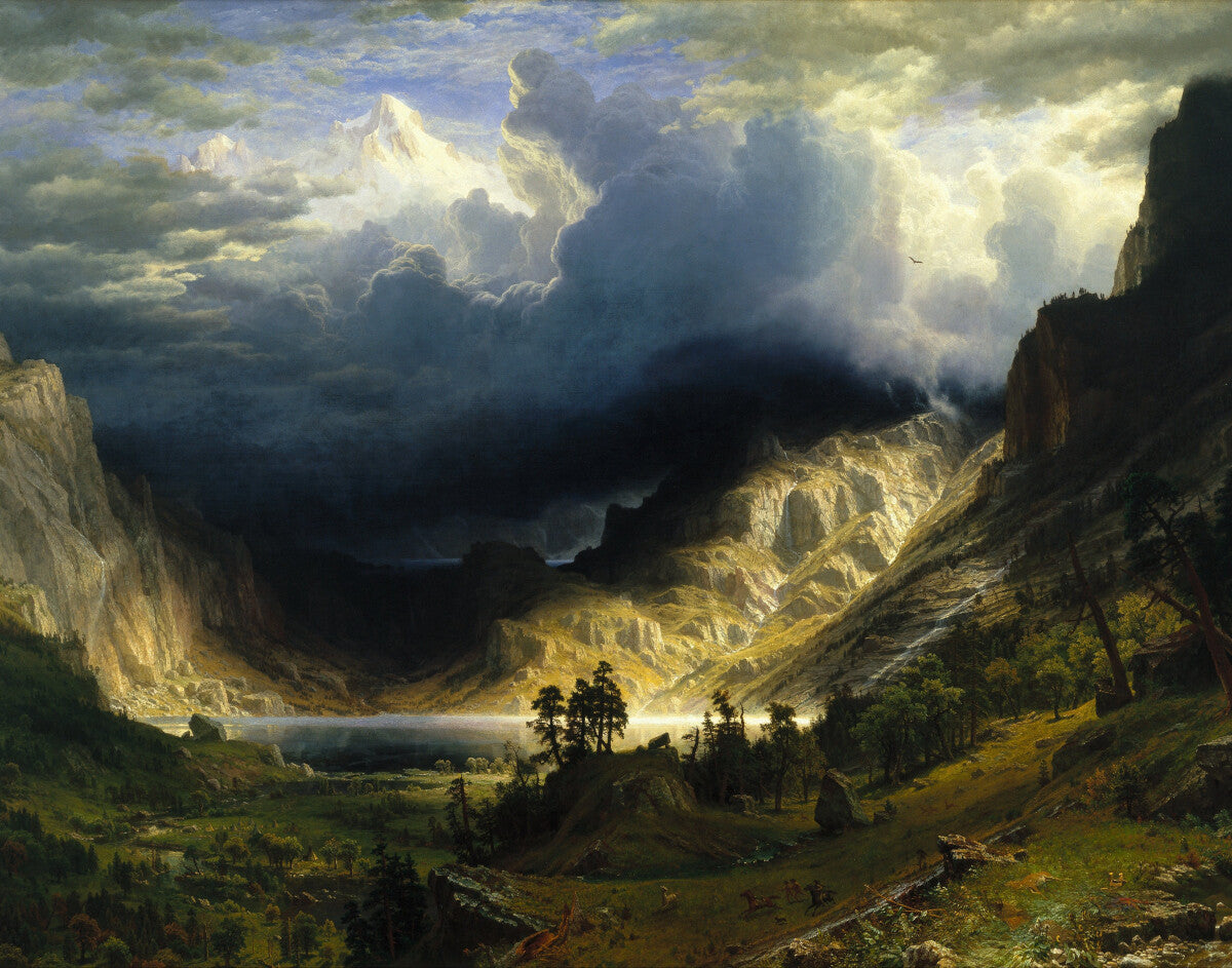 Albert Bierstadt A Storm in the Rocky Mountains 1866 Painting Art Poster Print