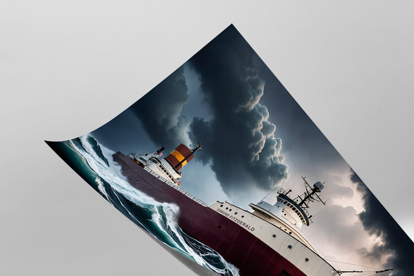 SS Edmund Fitzgerald Disaster History Historical Reconstruction Poster Art Print 18 x 24 in