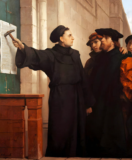 Martin Luther Hammers His 95 Theses to the Door Ferdinand Pauwels 1872 Painting Poster Art Print