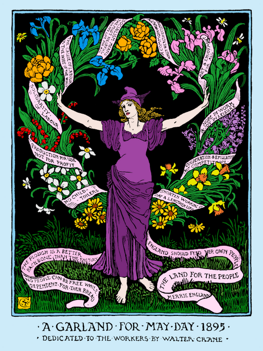 A Garland for May Day Walter Crane 1895 Mayday Poster Art Print 18 x 24 in