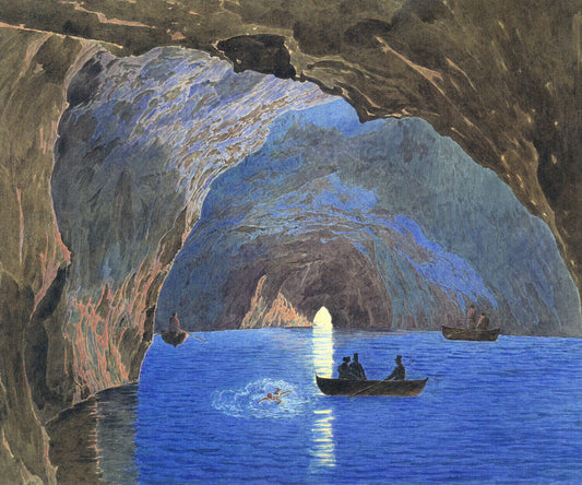 The Blue Grotto on The Island of Capri Jakob Alt 1835 Painting Poster Art Print