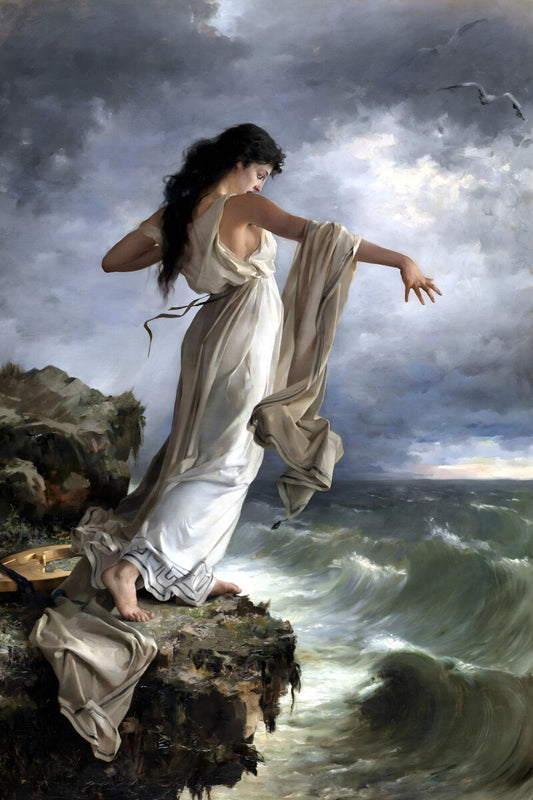 Death of Sappho by Miguel Carbonell Selva 1881 Painting Poster Print -