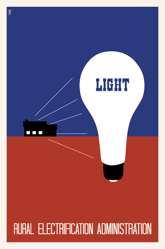 Rural Electrification Administration Light Bulb House WPA Poster Art Print