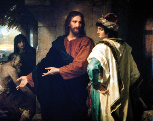 Christ and the Young Rich Ruler Heinrich Hofmann Jesus Christ Painting Poster Art Print