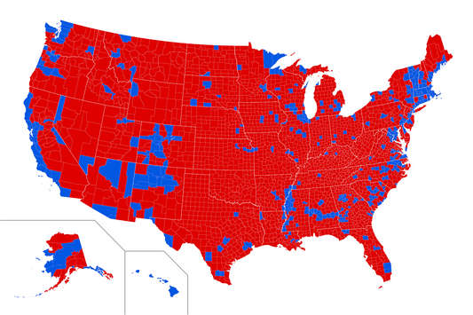 U.S. County Electoral Map 2024 Presidential Election Trump Harris Poster Art Print