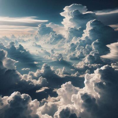 Expanse of Clouds Mountains Fog Mist Sunset Thick Tall Poster Art Print 24 x 24