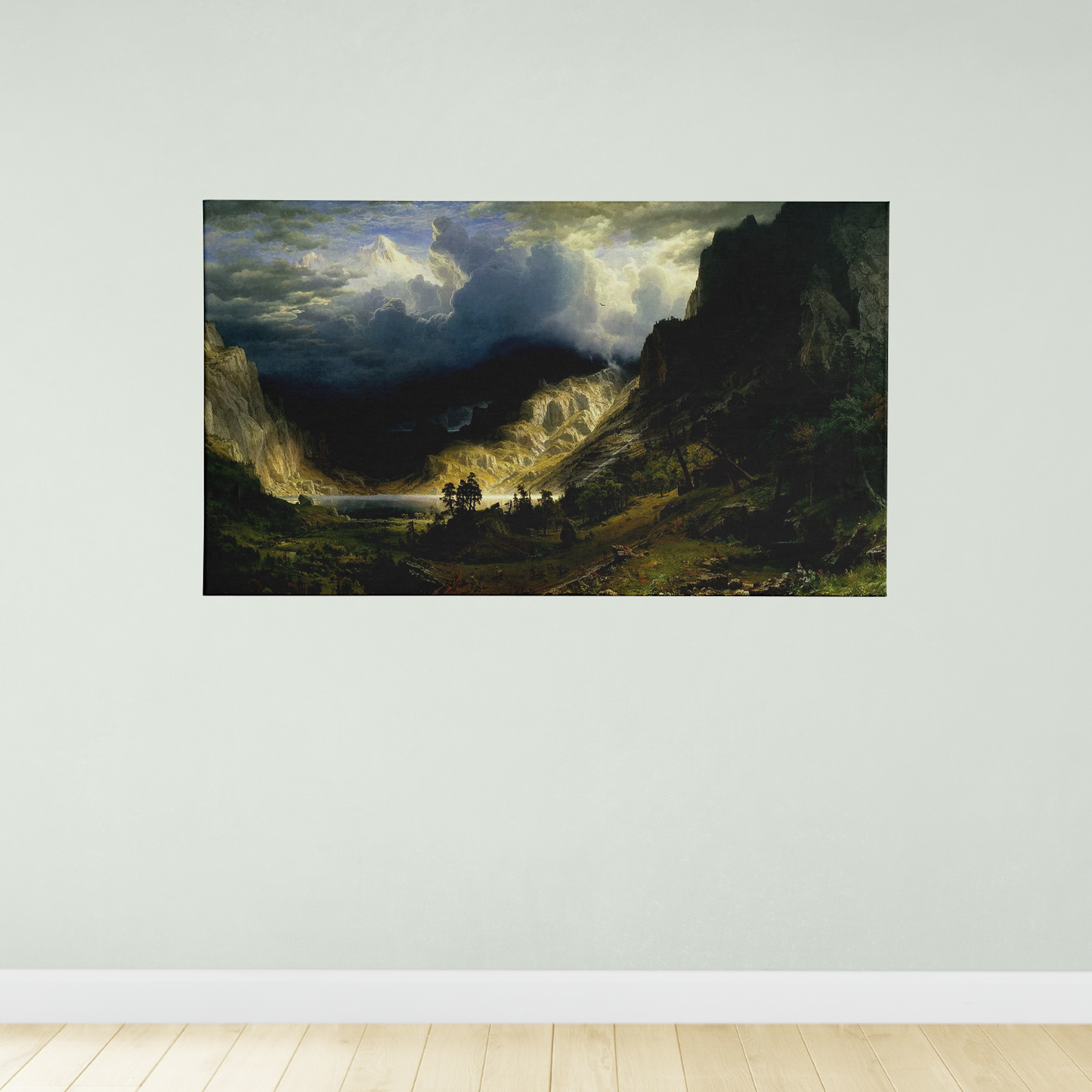 Albert Bierstadt A Storm in the Rocky Mountains 1866 Painting Art Poster Print