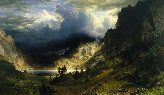 Albert Bierstadt A Storm in the Rocky Mountains 1866 Painting Art Poster Print