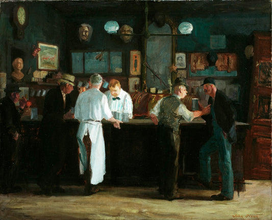 McSorley's Bar John French Sloan 1912 Men Pub Saloon Painting Poster Art Print