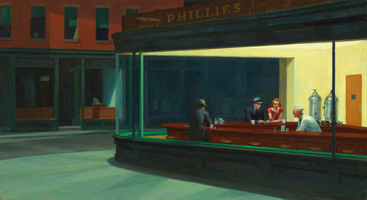 Nighthawks Edward Hopper 1942 People Sitting in Diner Painting Poster Art Print