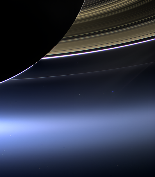 Earth from Saturn’s Rings Saturn Cassini Space Photo Poster Art Print