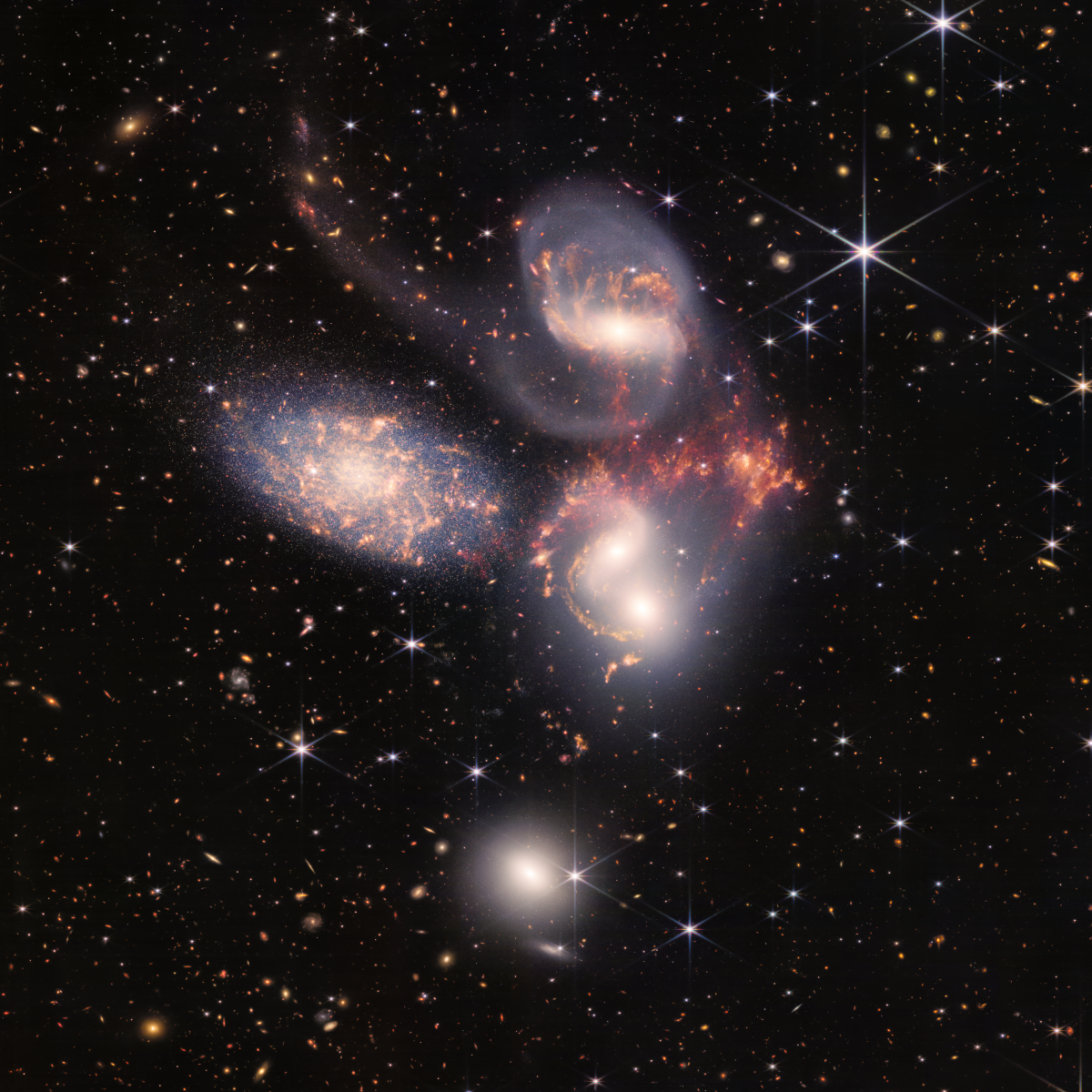Stephan’s Quintet James Webb Space Telescope JWST Space Photo Poster Art Print 24 x 24 in