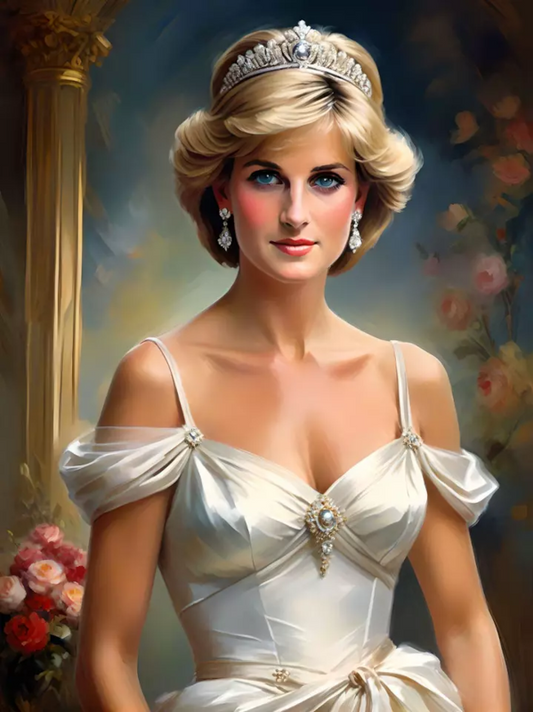 Diana Princess of Wales Painting-Style Portrait Poster Art Print 18 x 24 A
