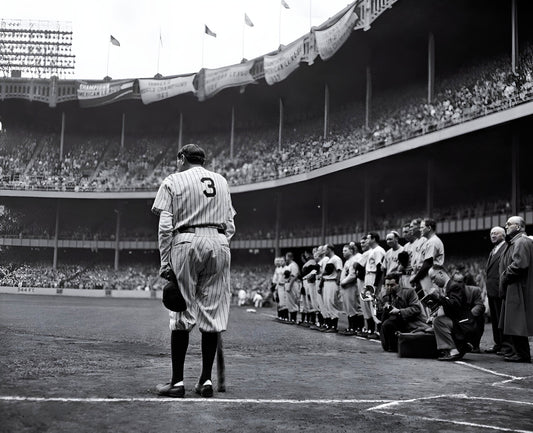 Babe Ruth Bows Out Retirement Stadium Photograph Photo Poster Art Print