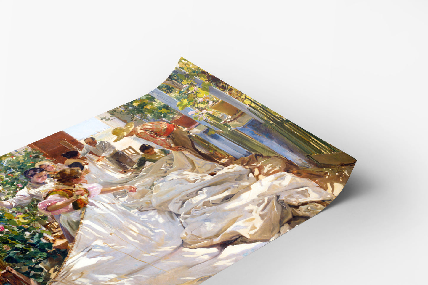 Sewing the Sail Joaquín Sorolla 1896 Light Shadow Painting Poster Art Print