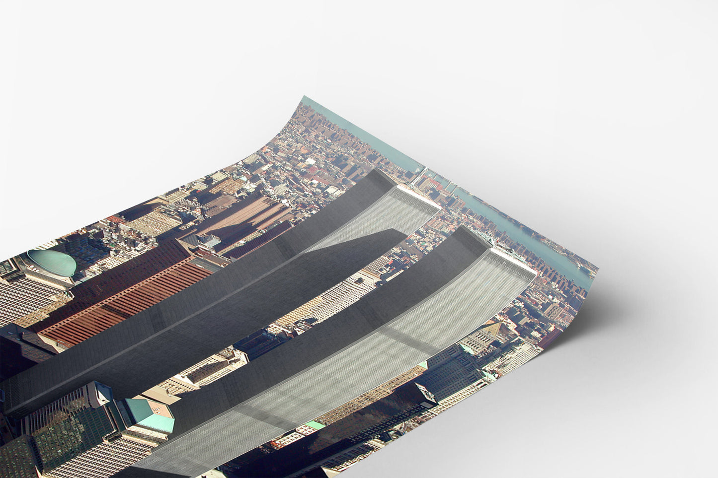 Original World Trade Center Twin Towers New York City Aerial Photo Poster Art Print 18 x 24 in