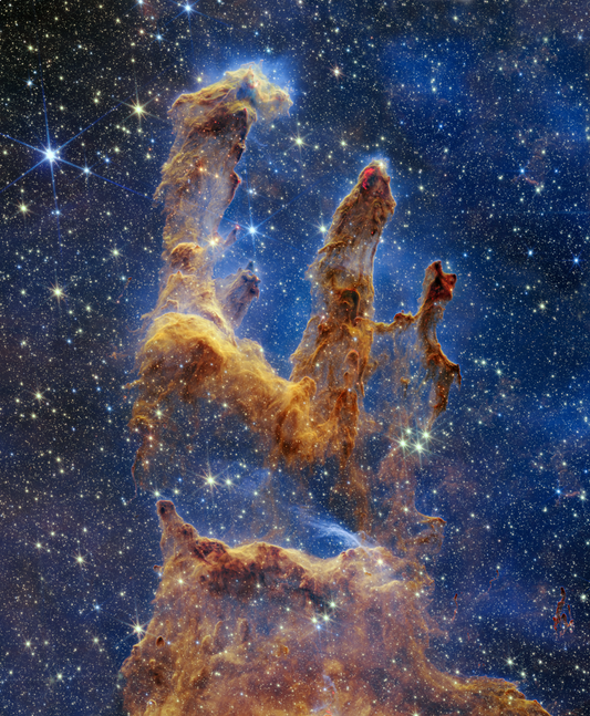 Pillars of Creation James Webb Space Telescope Hubble Orientation Photo Poster Art Print