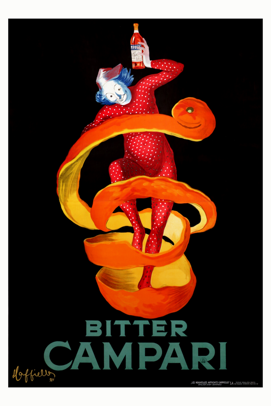 Bitter Campari Clown Orange Peel Liqueuer Italian Advertising Poster Art Print
