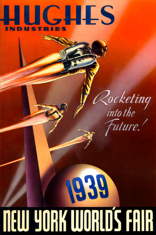 New York World's Fair 1939 Jet Packs Rockets Future Promotional Poster Art Print