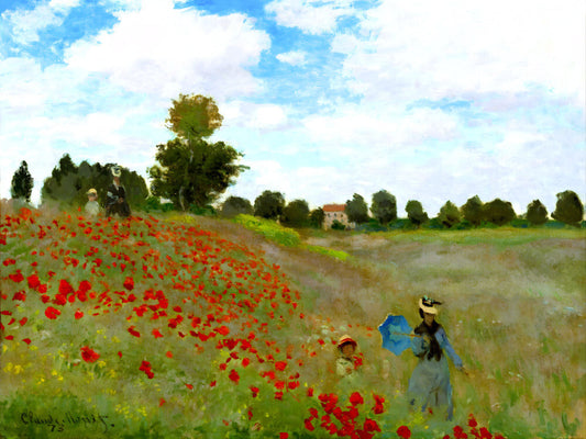 Claude Monet Poppy Field 1873 Poppies Flowers Painting Poster Art Print