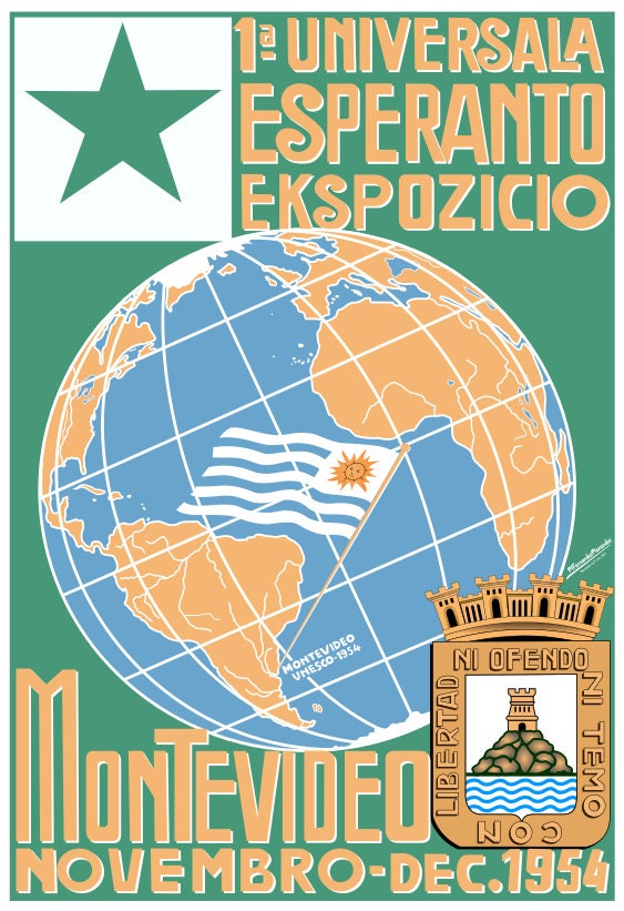 1st Universal Esperanto Exposition 1a Universala Ekspozicio Montevideo Argentina Reproduction Poster Art Print
