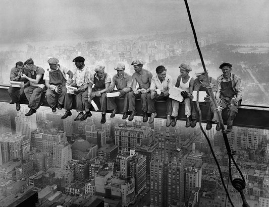 Lunch atop a Skyscraper Workers Eating on Beam Rockefeller Photo Poster Art Print